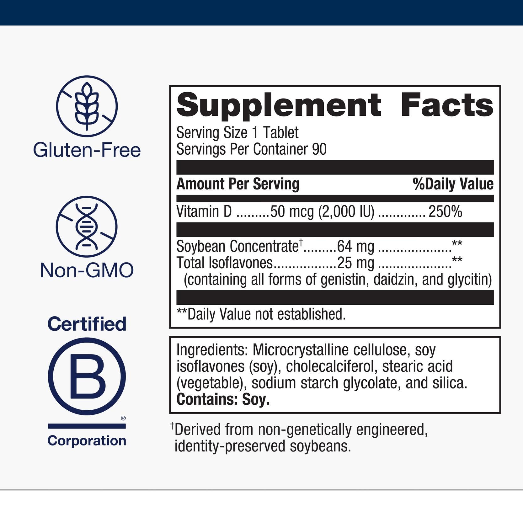 Metagenics Vitamin D3 2000 IU supplement label details
