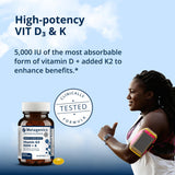 Metagenics Vitamin D3 & K2 5000 IU Softgels side view