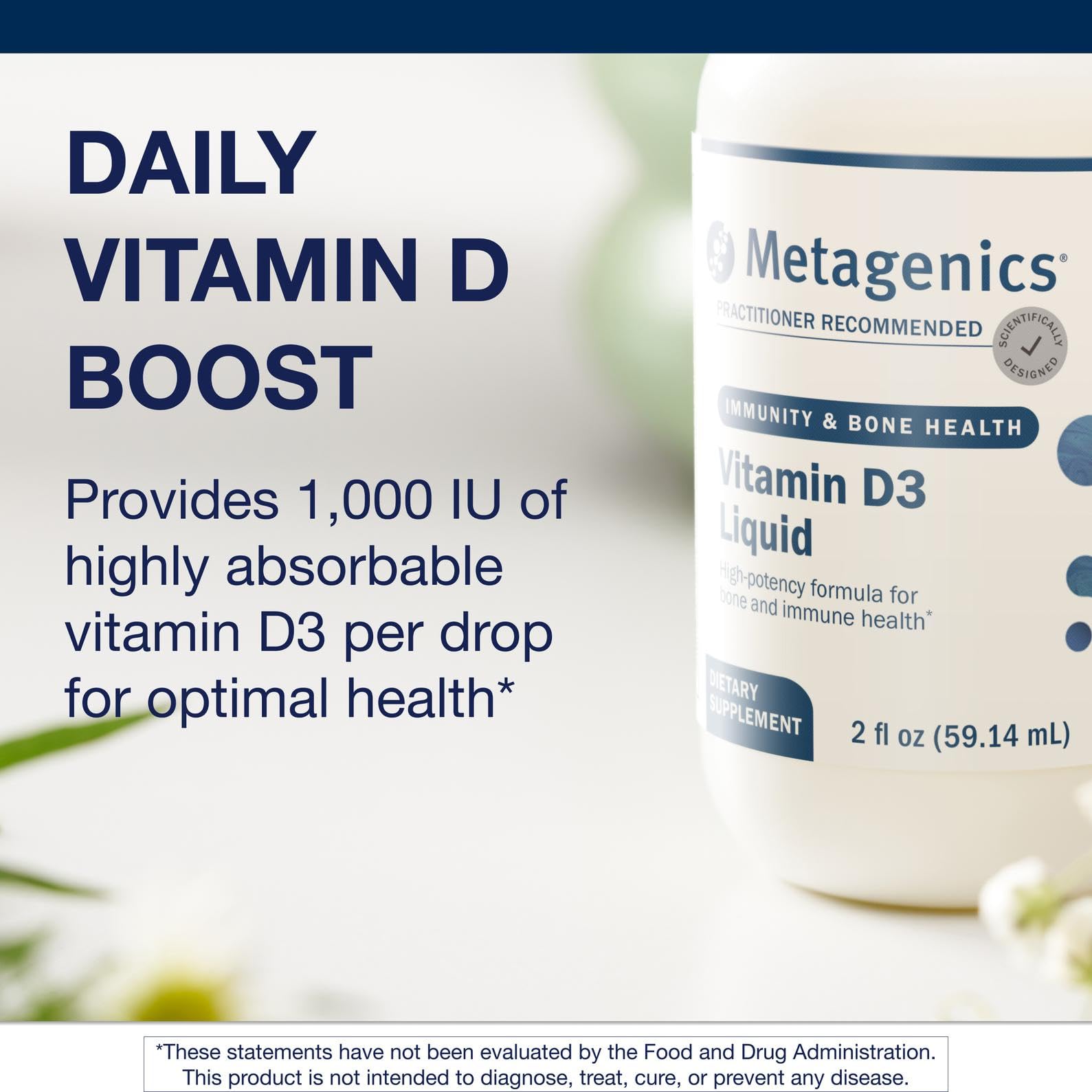 Metagenics Vitamin D3 Liquid Supplement dropper close-up