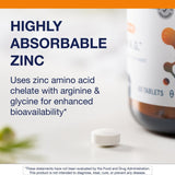 Metagenics Zinc Supplement 27g back view with ingredient list