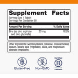 Metagenics Zinc Supplement 27g displayed on a wooden table