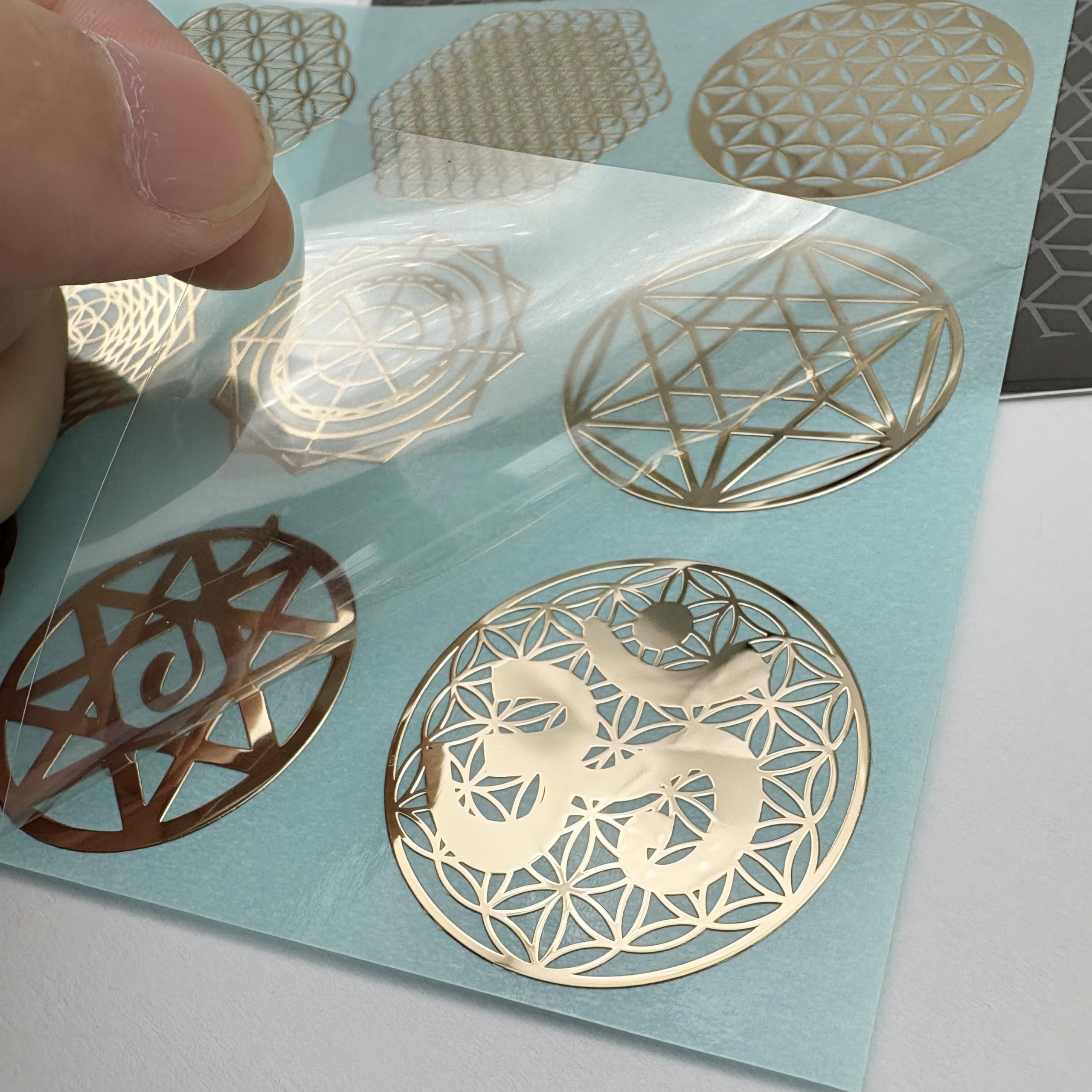 METAL ARTEM metal stickers silver reflective finish close-up
