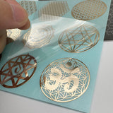 METAL ARTEM metal stickers silver reflective finish close-up