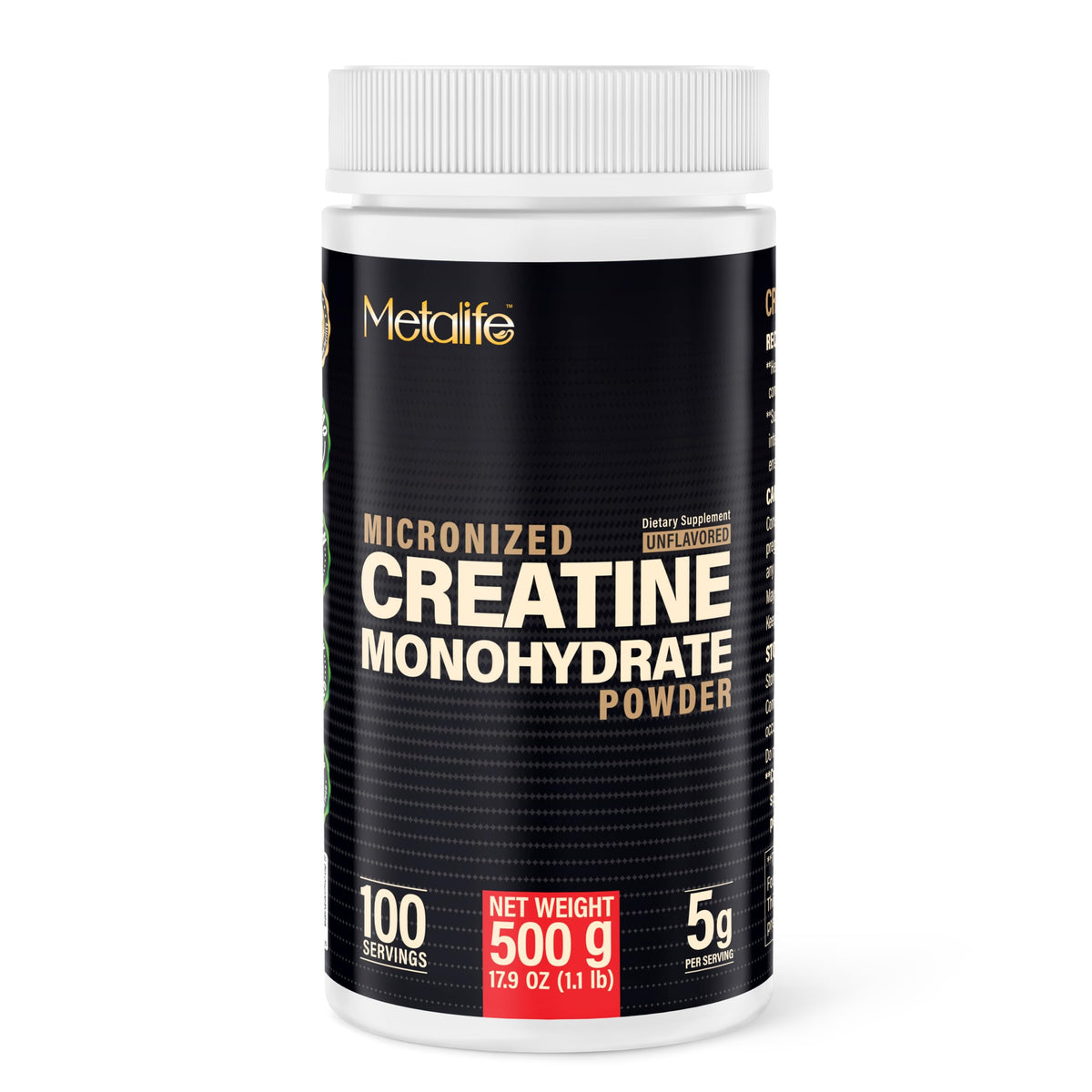 METALIFE Creatine Monohydrate 500g front view