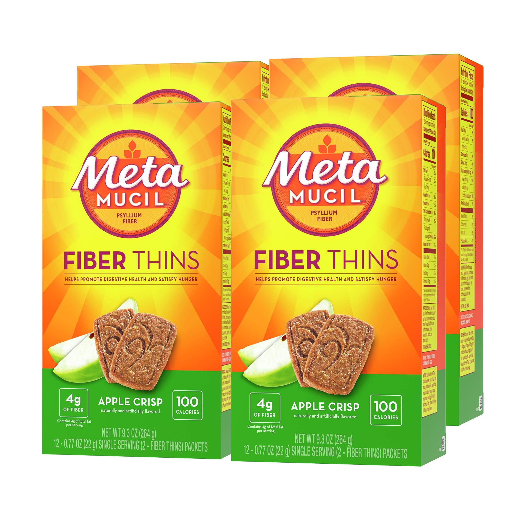 Metamucil Apple Crisp Fiber Thins front view packaging