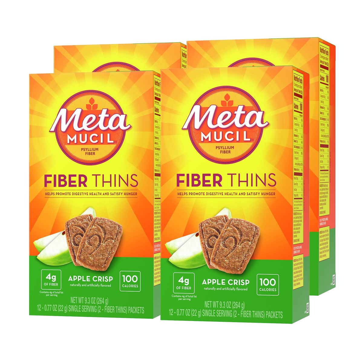 Metamucil Apple Crisp Fiber Thins front view packaging