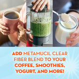 Metamucil Clear Fiber Blend 409g close-up of powder