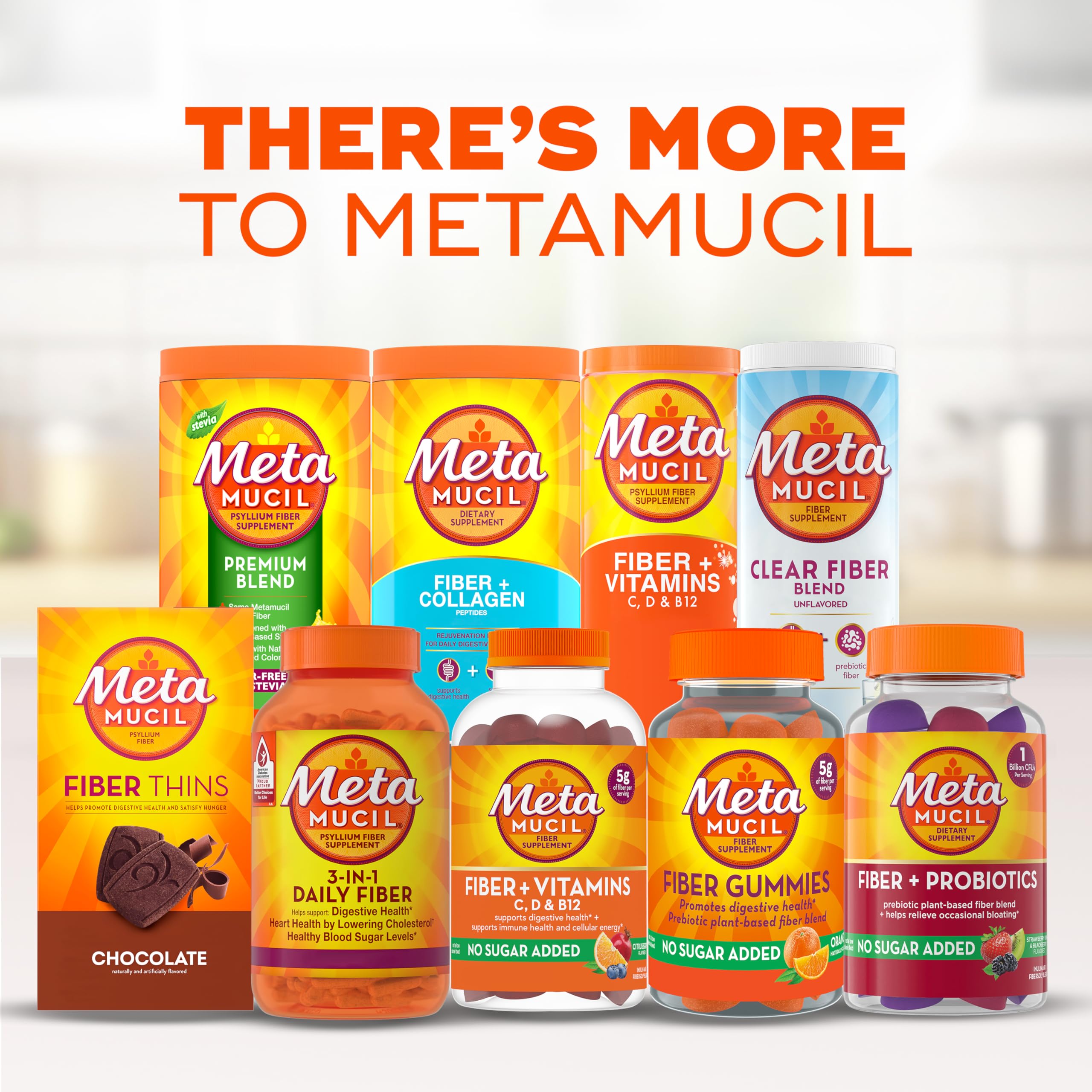 Metamucil Clear Fiber Blend 409g with a spoon