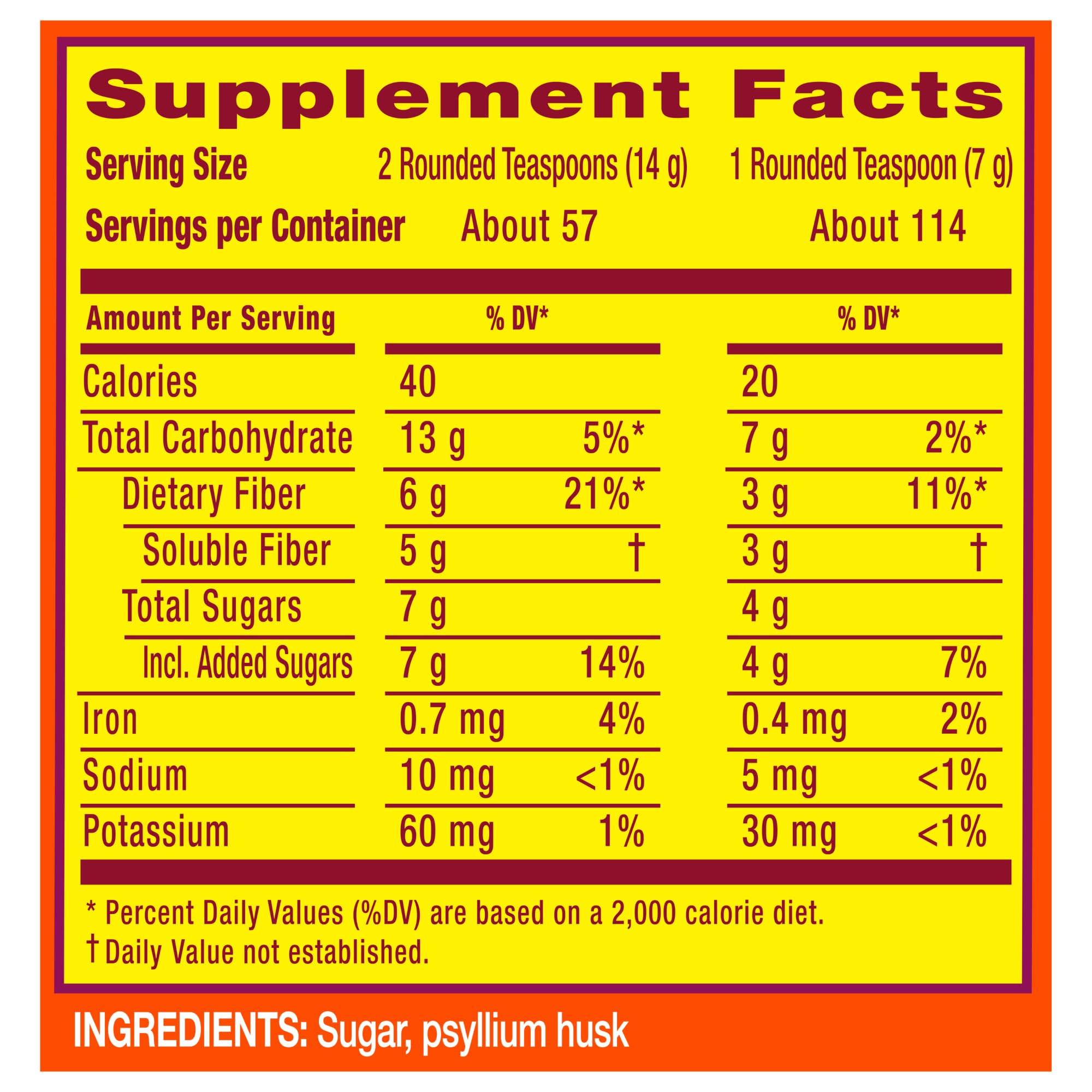 Metamucil Daily Psyllium Husk Powder 816g packaging side view