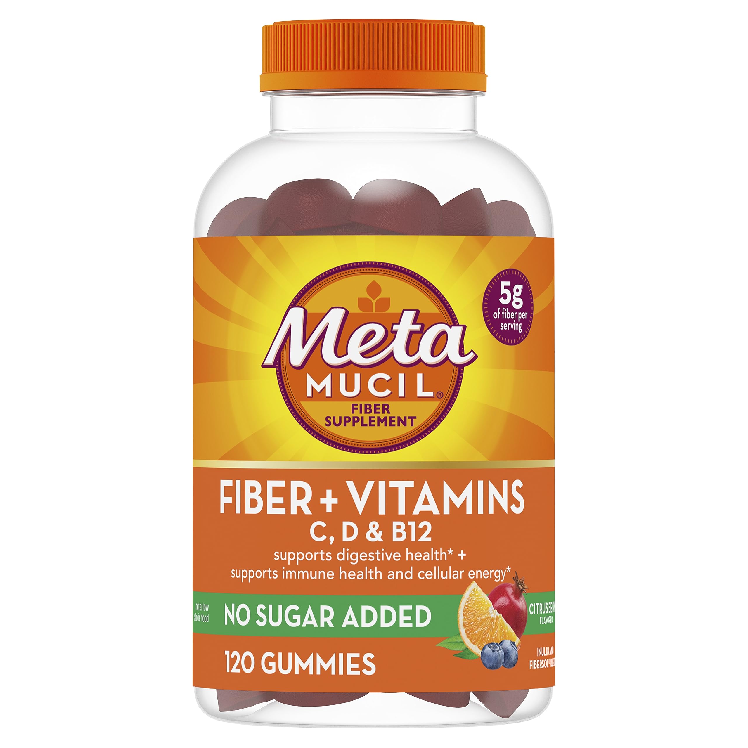 Metamucil Fiber + Vitamins Gummies Citrus Berry flavour front view