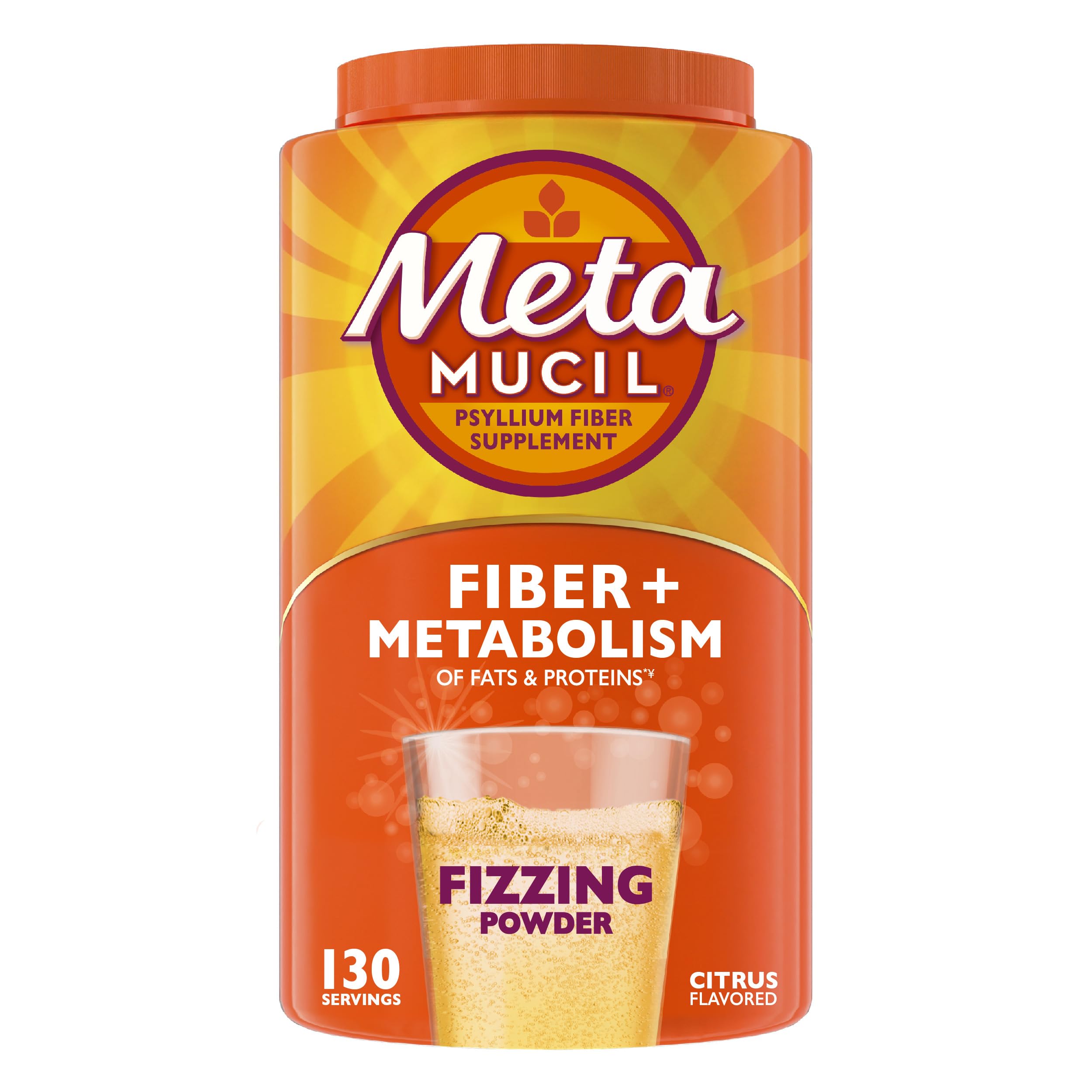 Metamucil Fizzy Fiber + a balanced routine 1338g front view