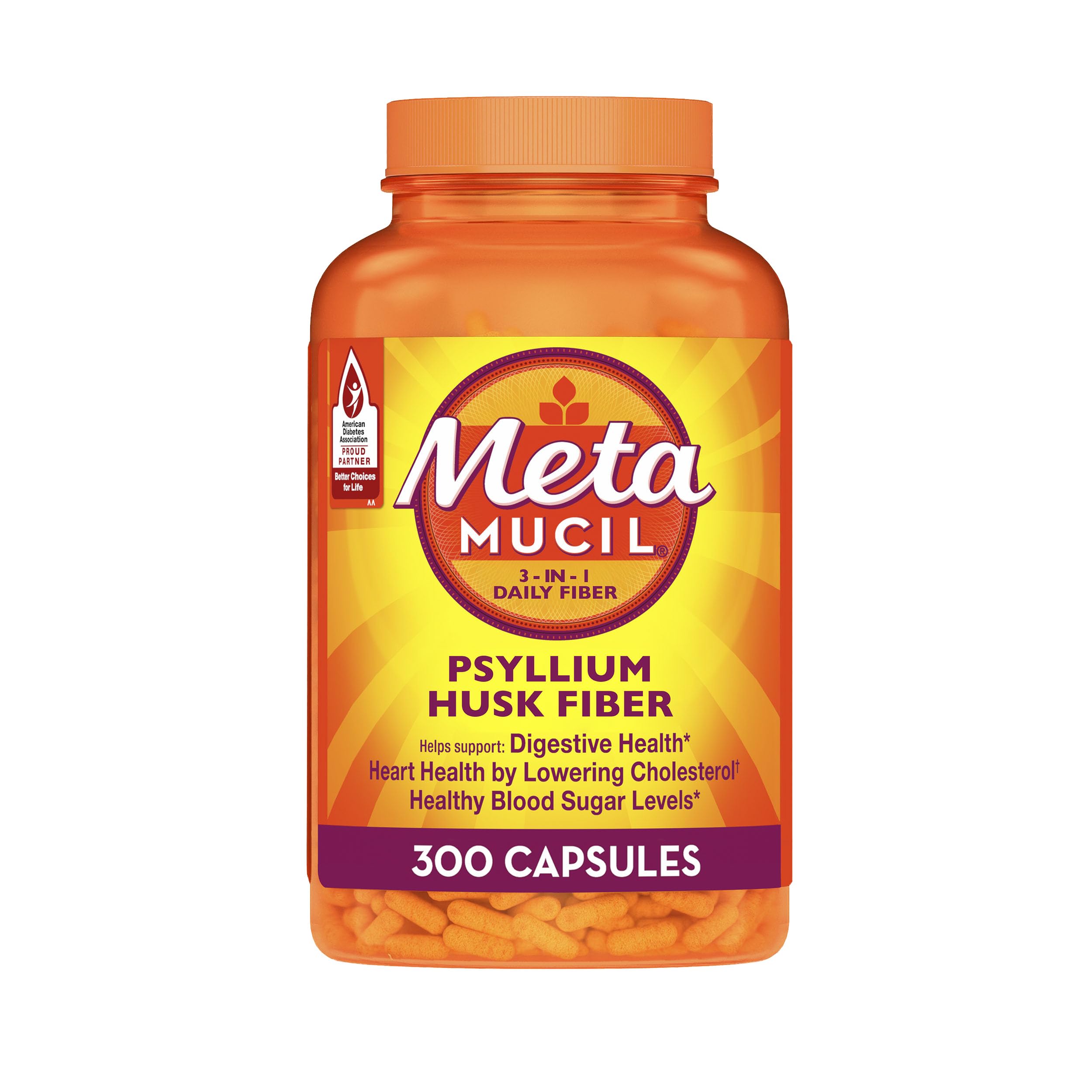 Metamucil Psyllium Husk Capsules 142g front view