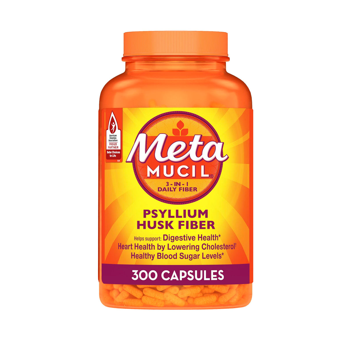 Metamucil Psyllium Husk Capsules 142g front view