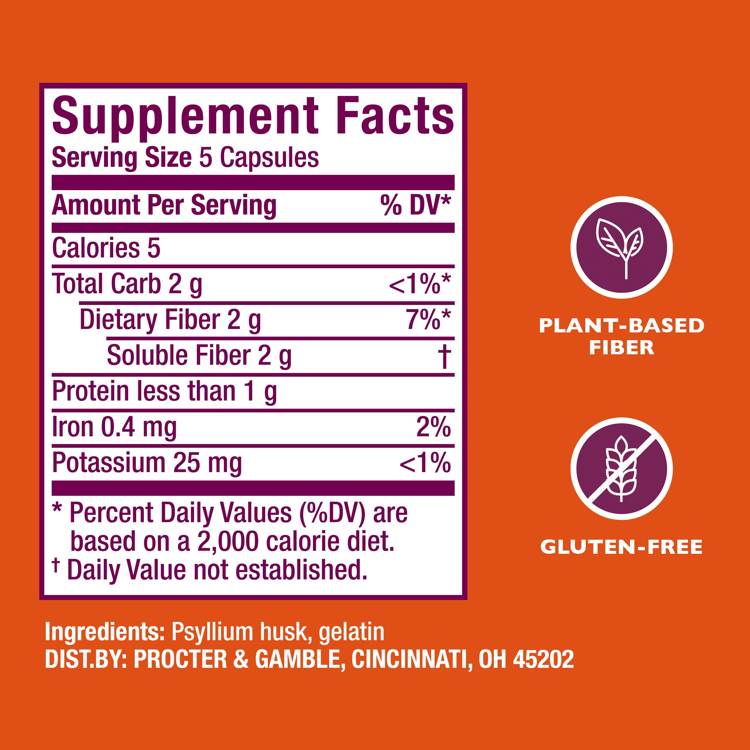 Metamucil Psyllium Husk Capsules with a glass of water