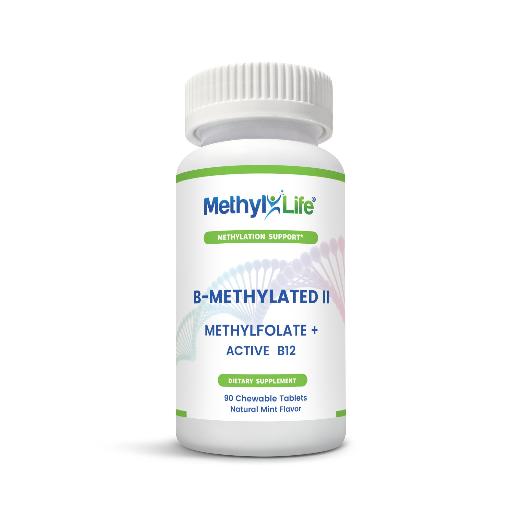Methyl-Life B-Methylated II tablets on a wooden table