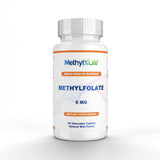 Methyl-Life L-Methylfolate 5 mg chewable tablets on a wooden table