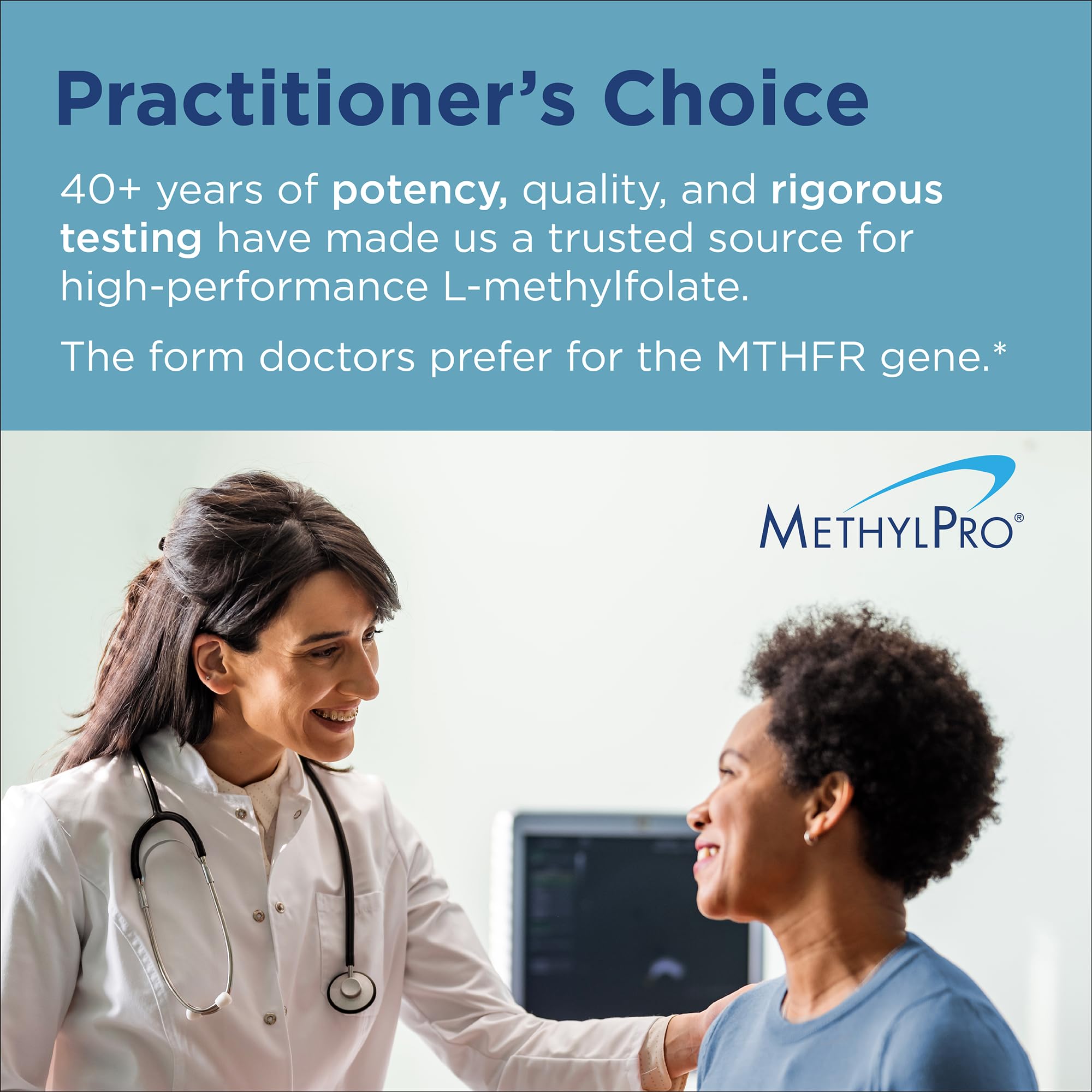 MethylPro L-Methylfolate 15 mg supplement on a wooden table