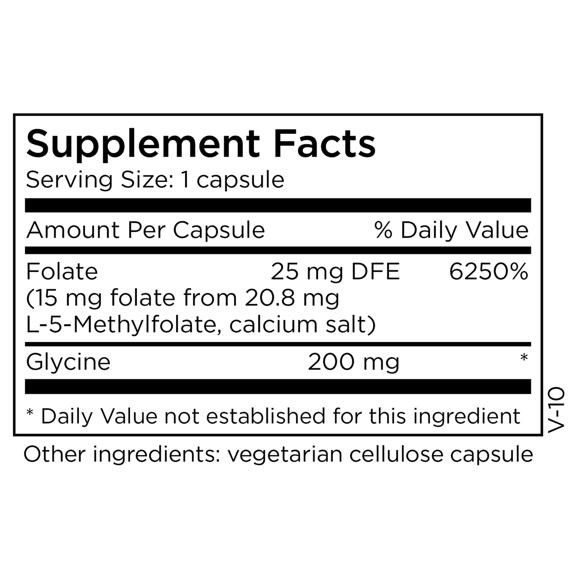 MethylPro L-Methylfolate 15 mg supplement side view