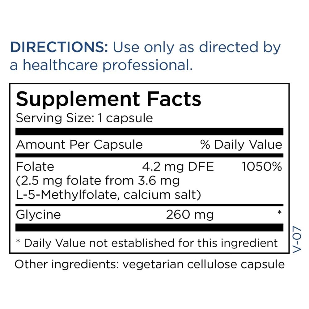 MethylPro L-Methylfolate 2.5mg supplement side view