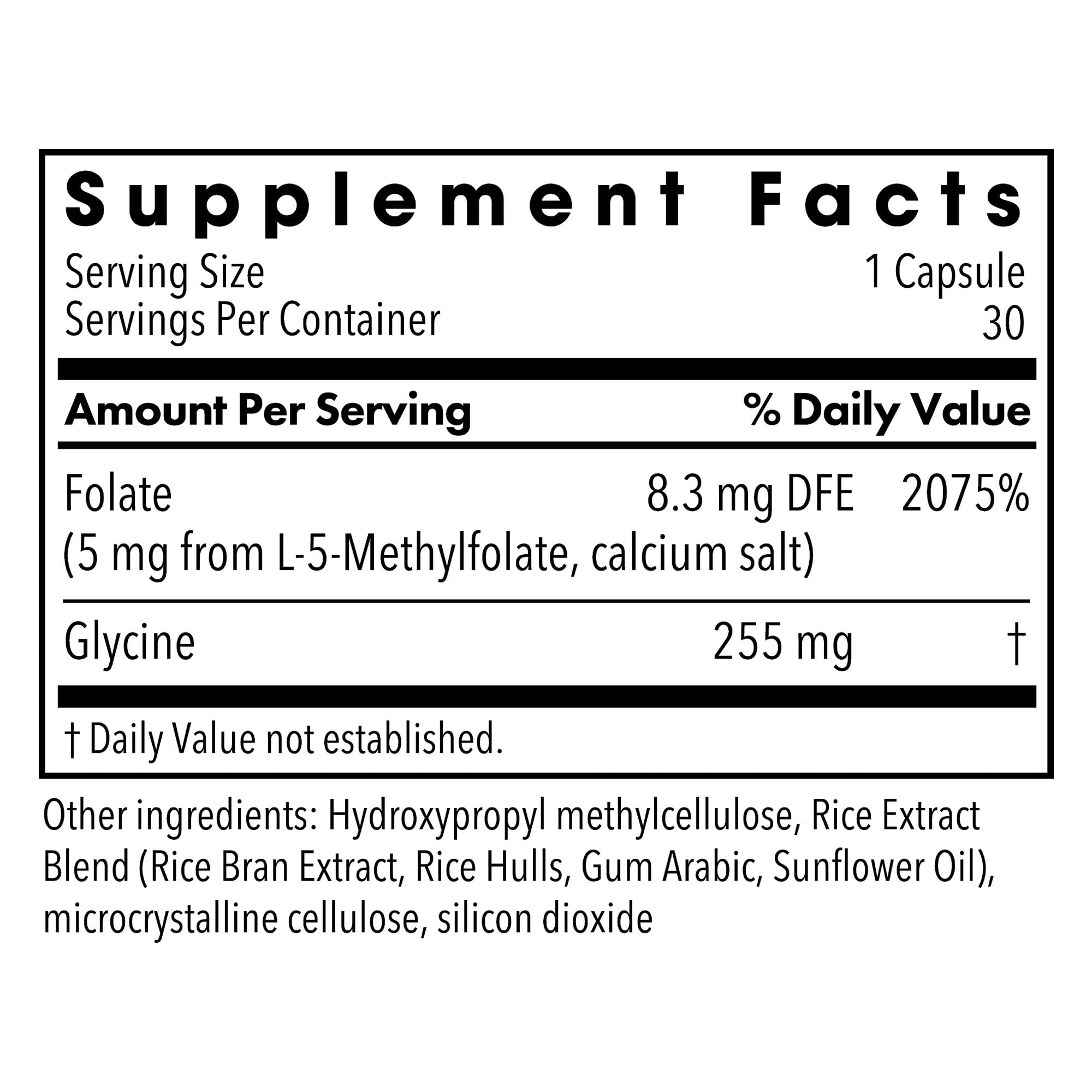 MethylPro L-Methylfolate 5mg supplement side view