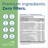MethylPro Multivitamin + L-Methylfolate 15mg nutritional facts
