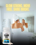 MetpharmUSA Collagen Peptides Capsules on a countertop with a plant