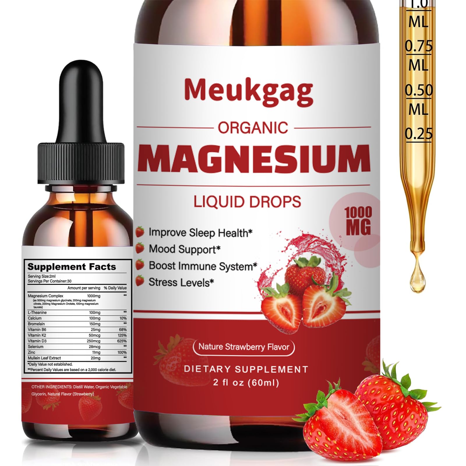 Meukgag Magnesium Complex Liquid Drops 1000mg bottle front view