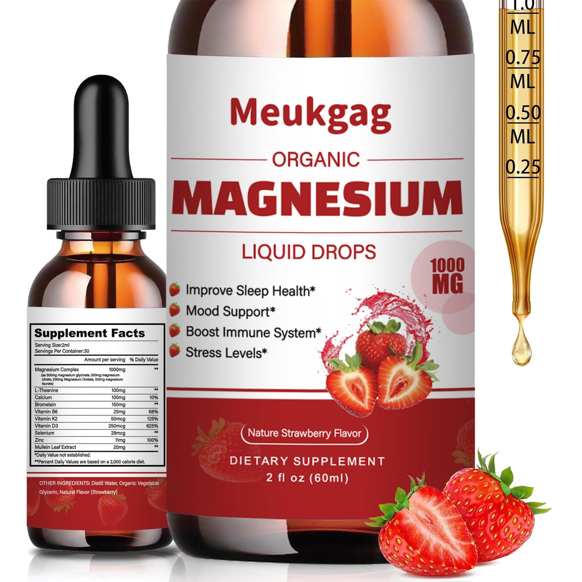 Meukgag Magnesium Complex Liquid Drops 1000mg bottle front view