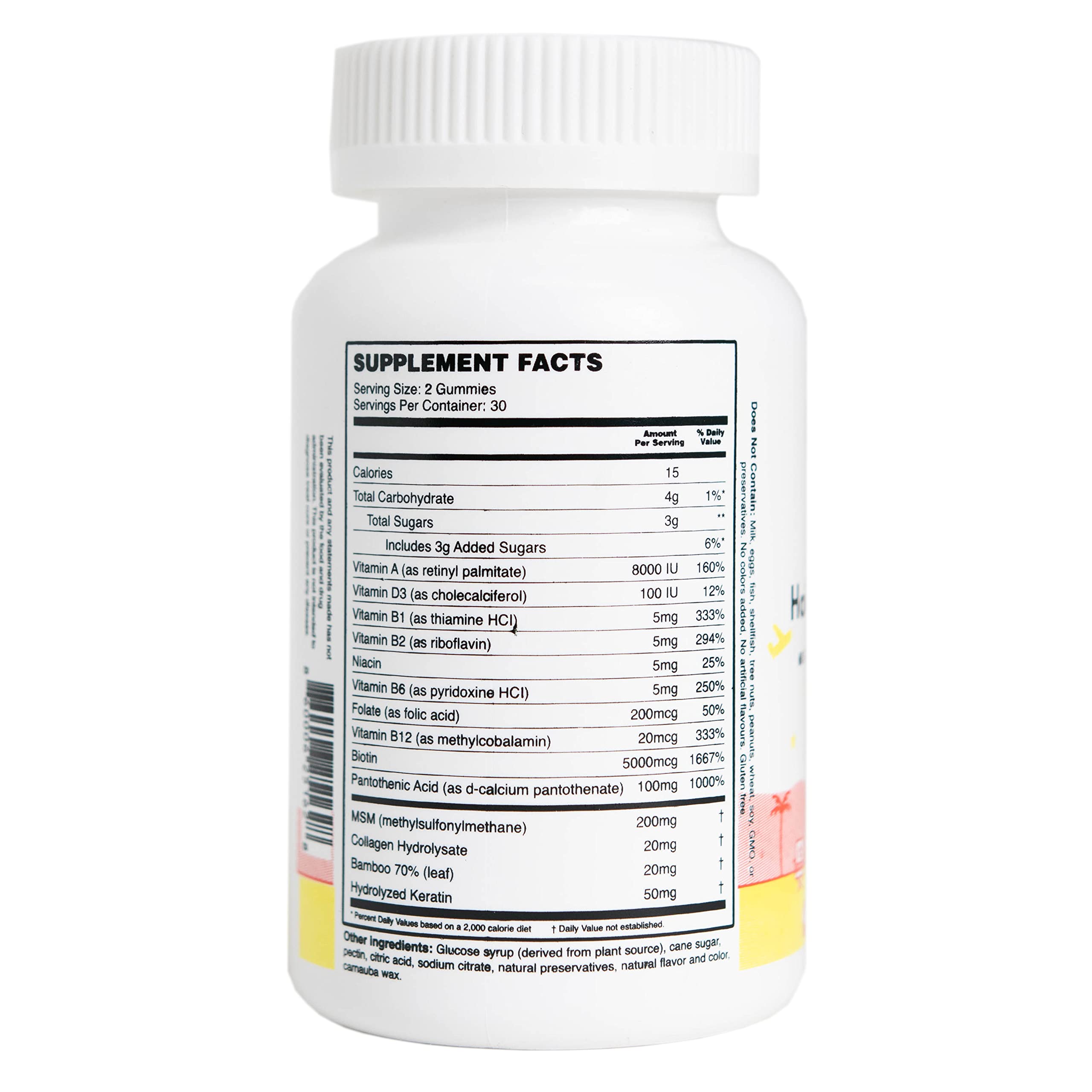 MEWD Multivitamin Gummies for Kids side view with nutritional information