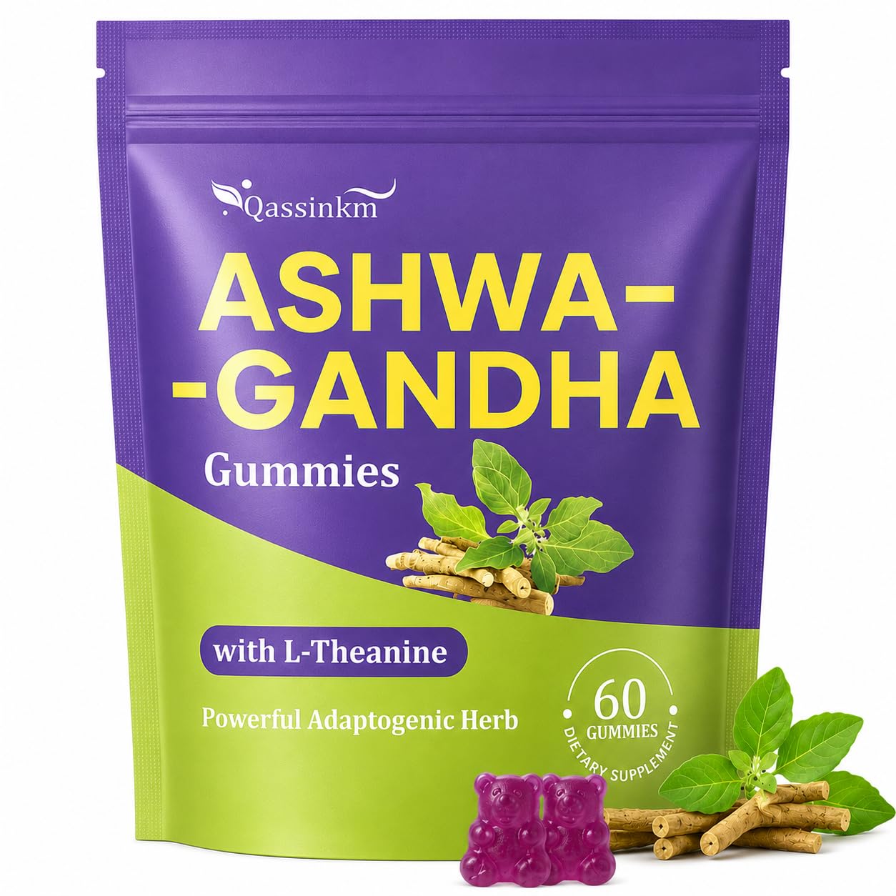 Mezqai Ashwagandha Gummies front view, 60 count