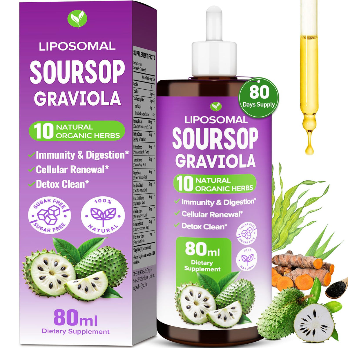 Mezqai Soursop Bitters Liquid front view with natural herbs