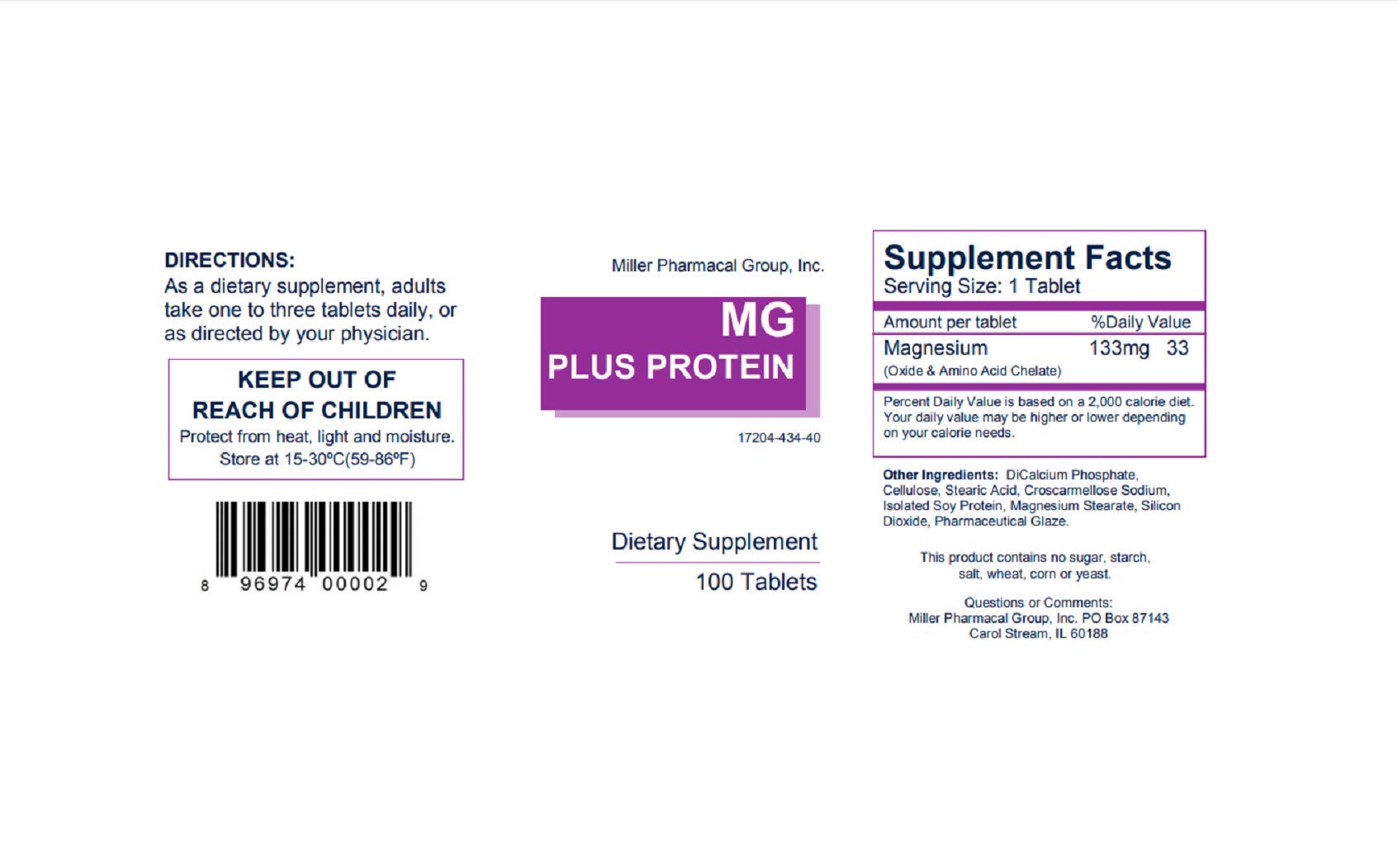 Mg Plus Protein Magnesium Supplement 91g side view with packaging
