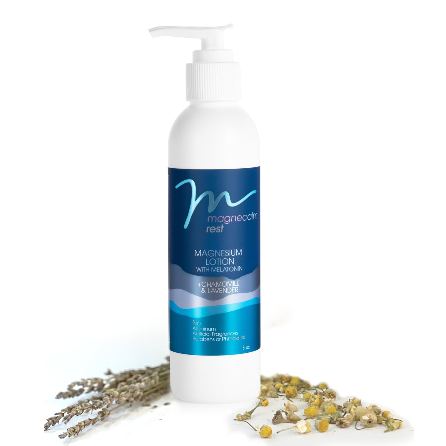 MG12 Rest Lotion 5 Fl Oz front view with lavender and chamomile scent