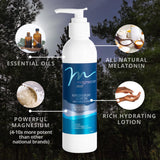MG12 Rest Lotion 5 Fl Oz side view with pump dispenser