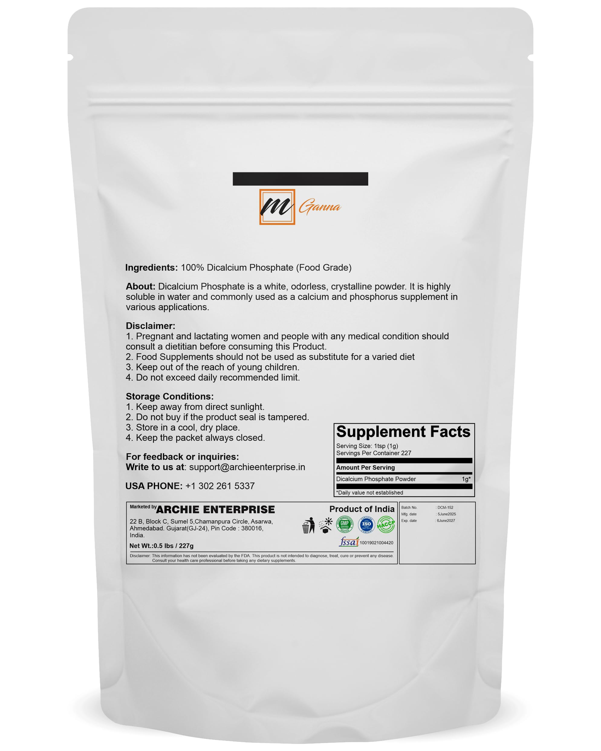 mGanna Di Calcium Phosphate Exfoliating Scrub packaging
