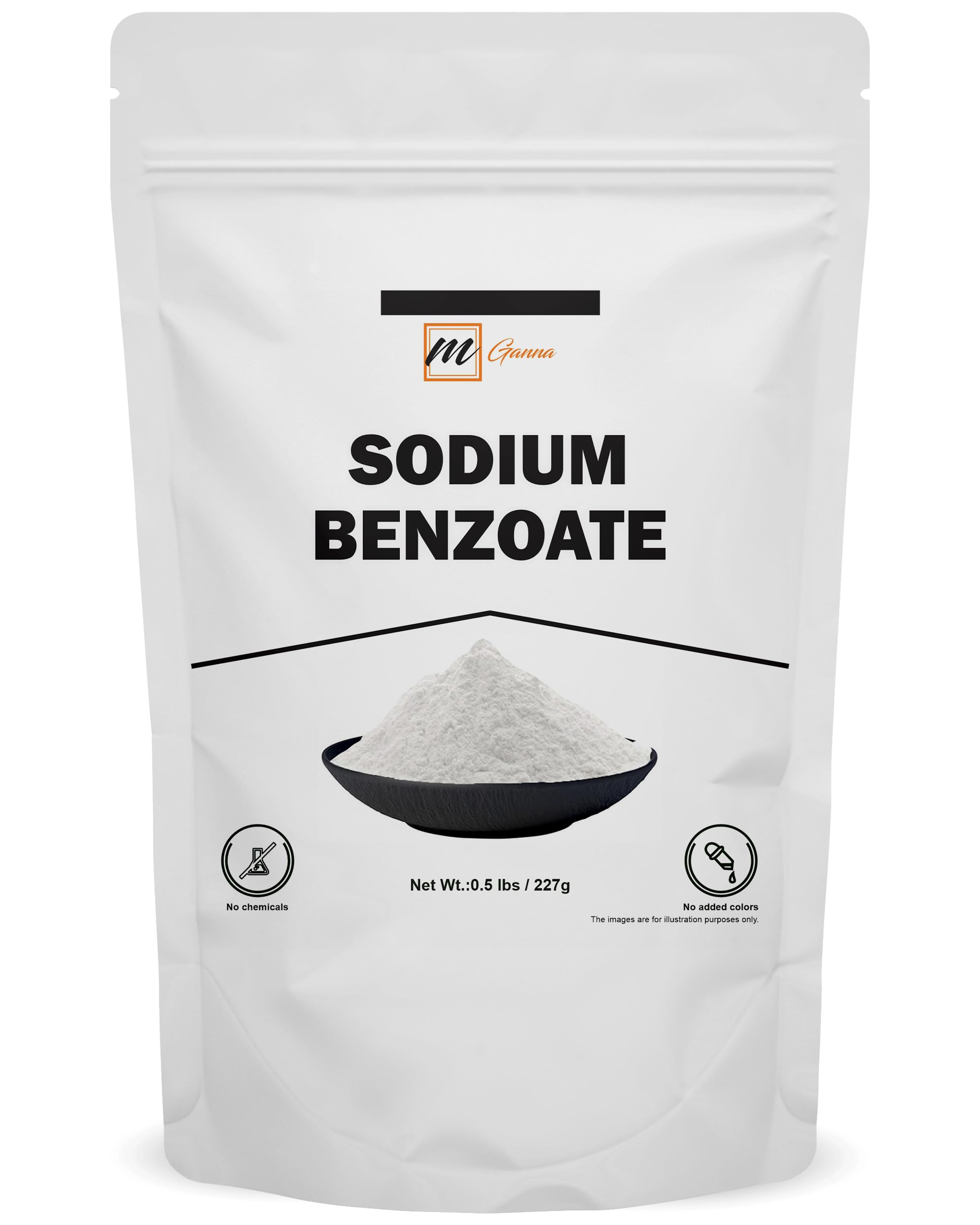 mGanna Sodium Benzoate Powder 227g front view packaging