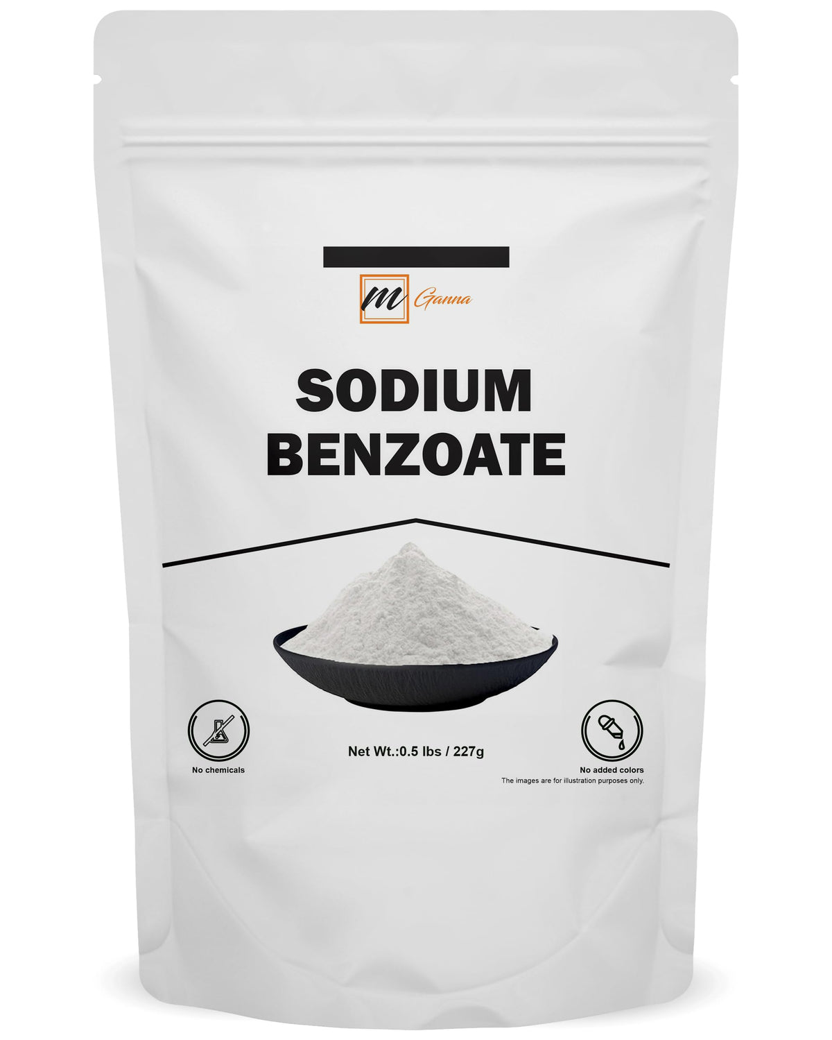 mGanna Sodium Benzoate Powder 227g front view packaging