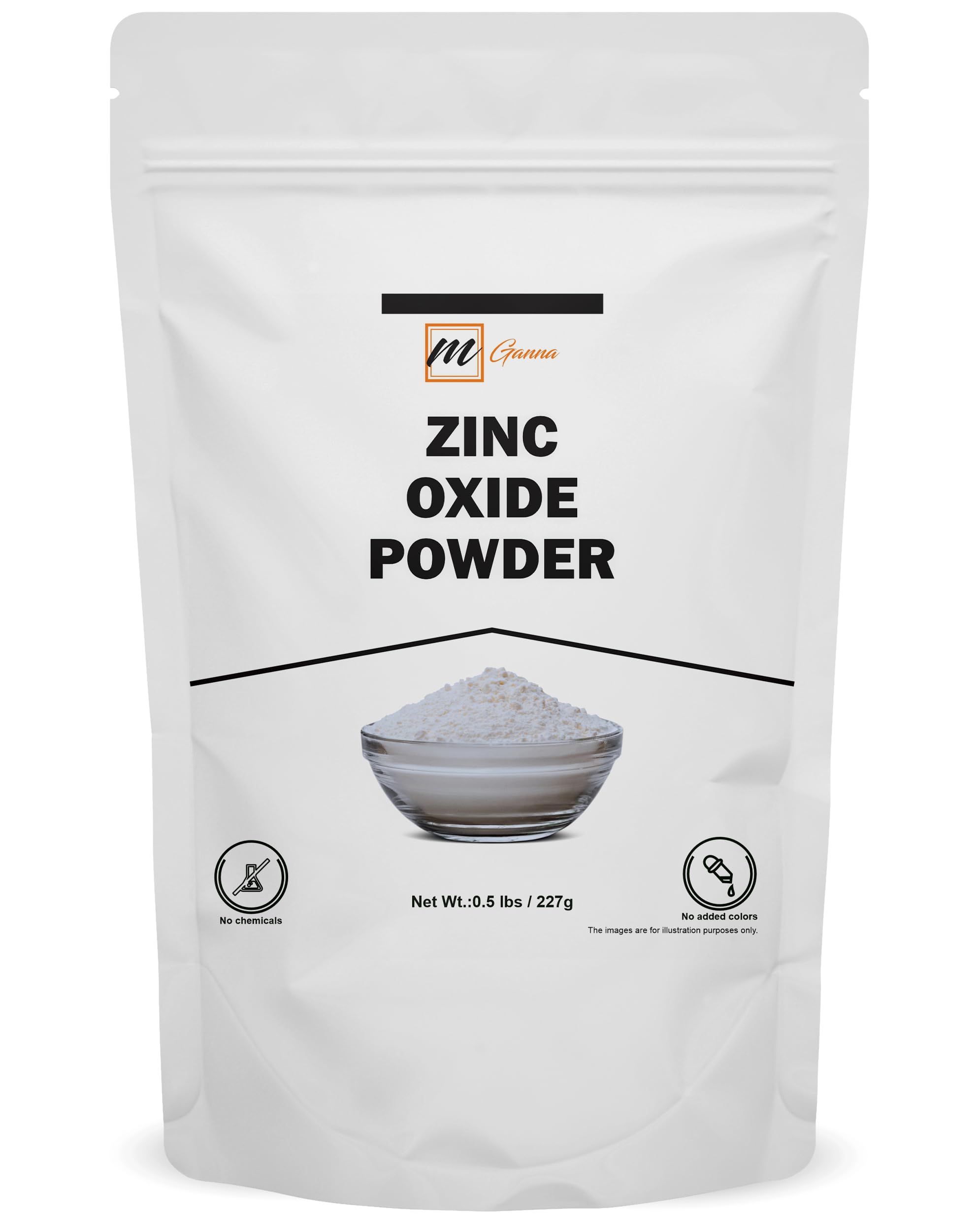 mGanna Zinc Oxide Powder 240g front view packaging