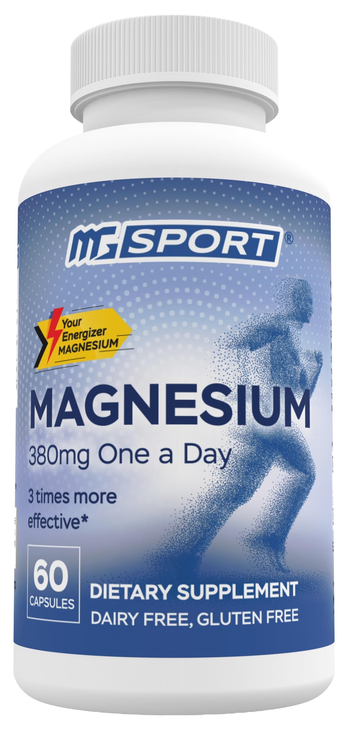 MgSport Magnesium Supplement 380mg capsule front view