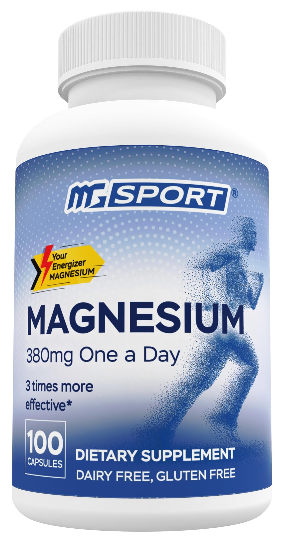 MgSport Magnesium Supplement 380mg capsule front view