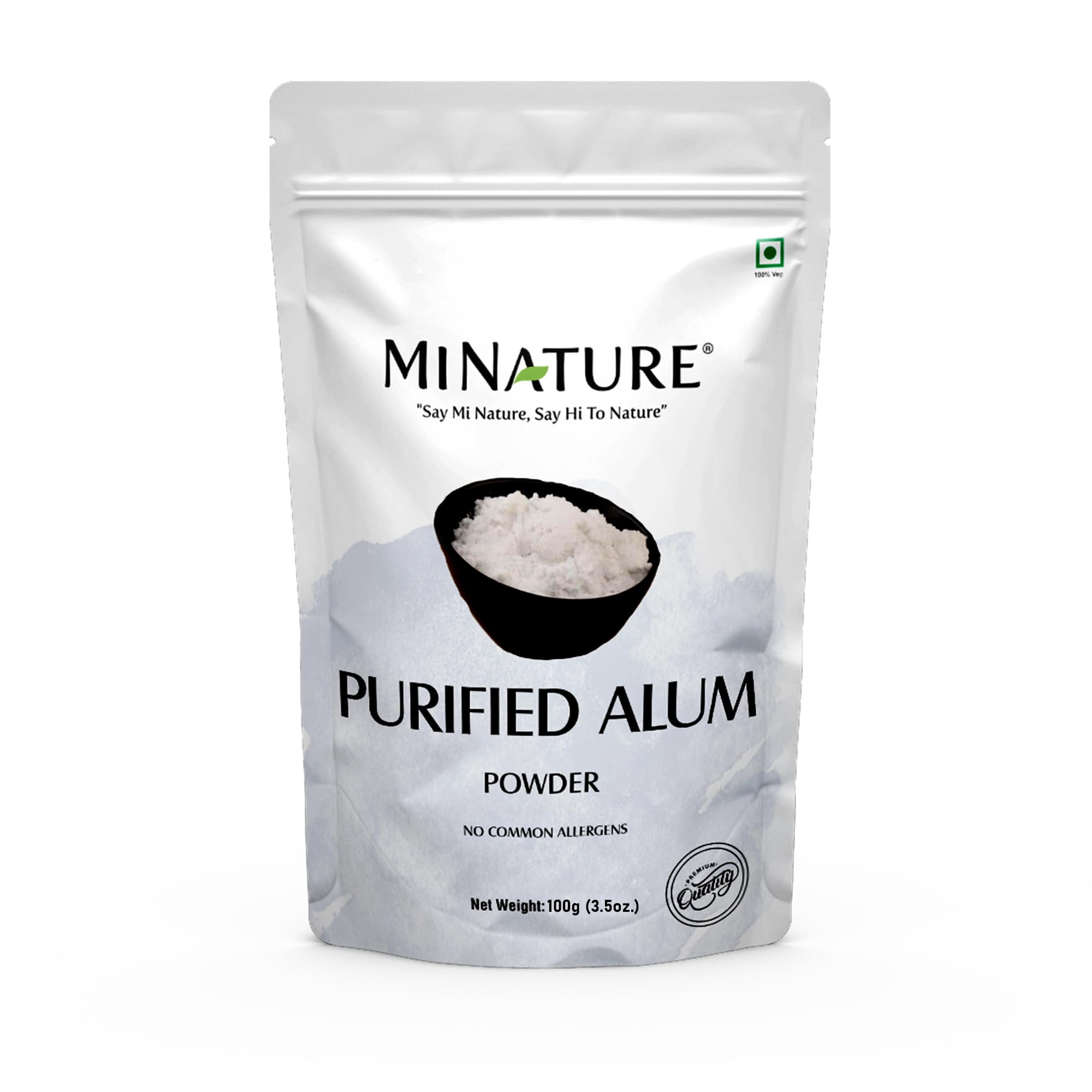 Mi Nature Alum Powder 100g front view with packaging