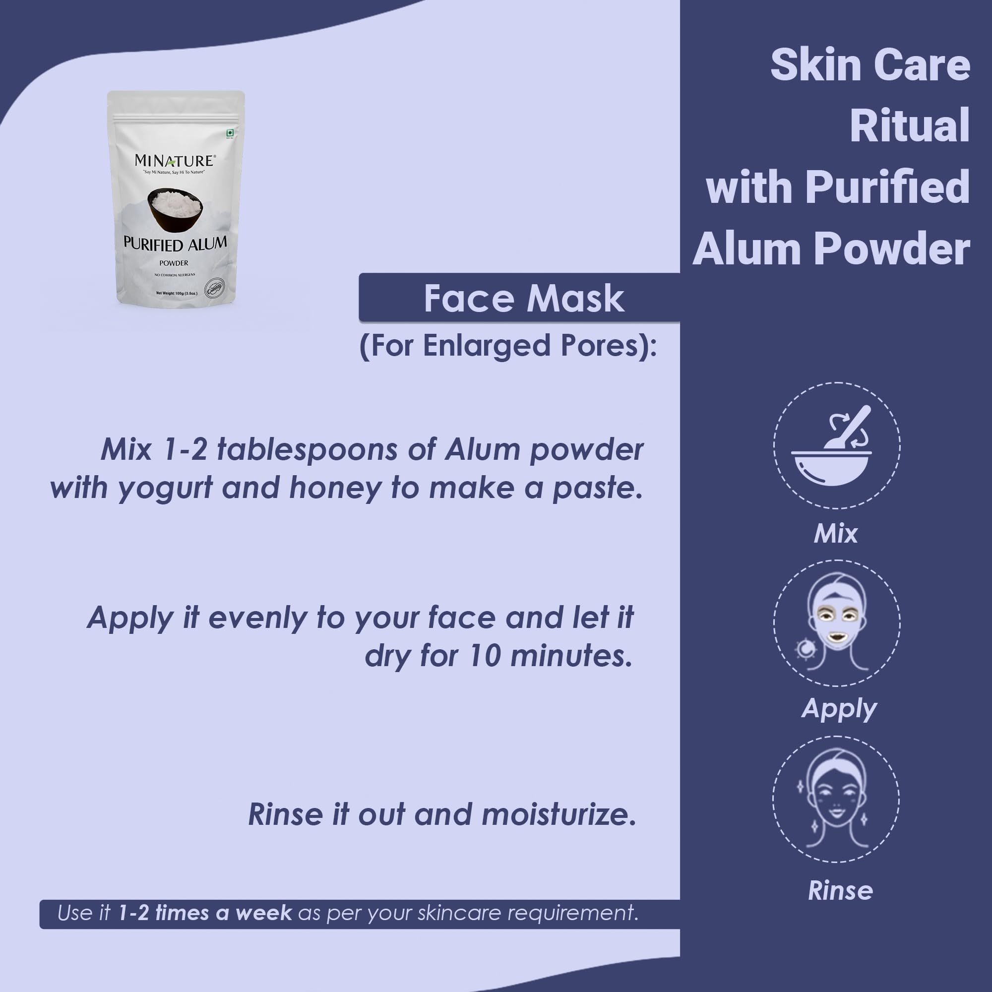Mi Nature Alum Powder 100g in a skincare routine