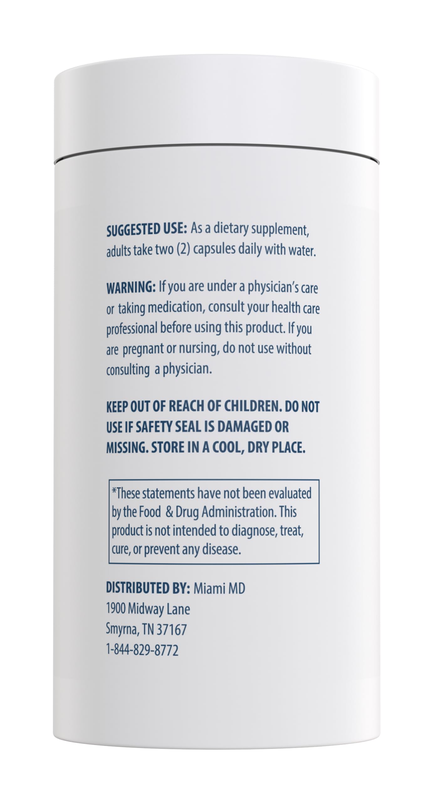 MiamiMD Collagen Capsules bottle with a glass of water