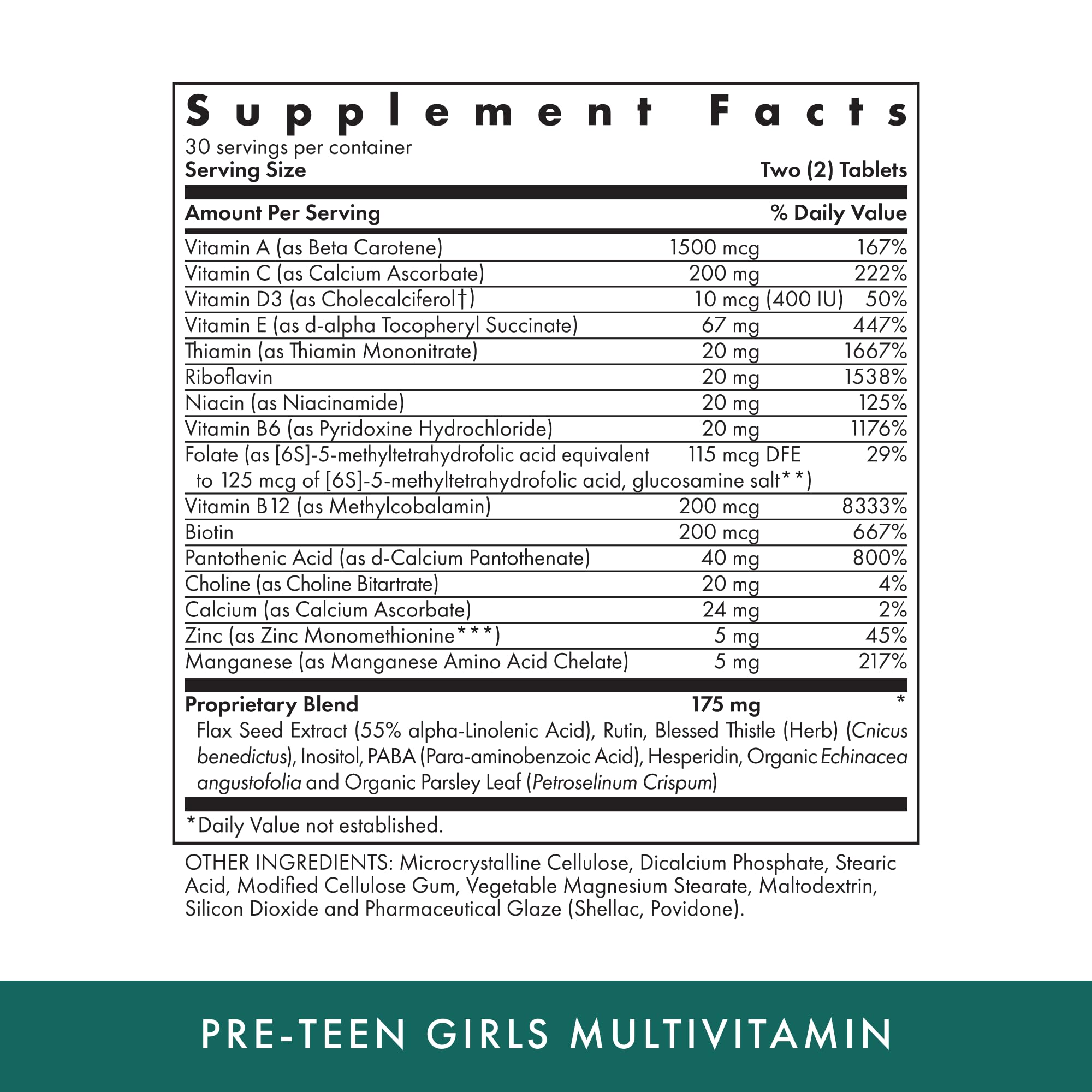 MICHAEL'S Pre-Teen Girls Daily Multivitamin side view