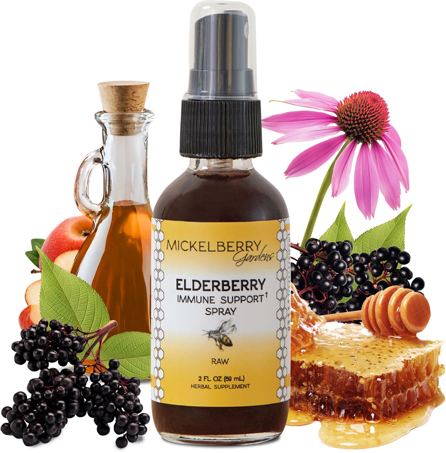Mickelberry Gardens Elderberry Syrup 142g front view