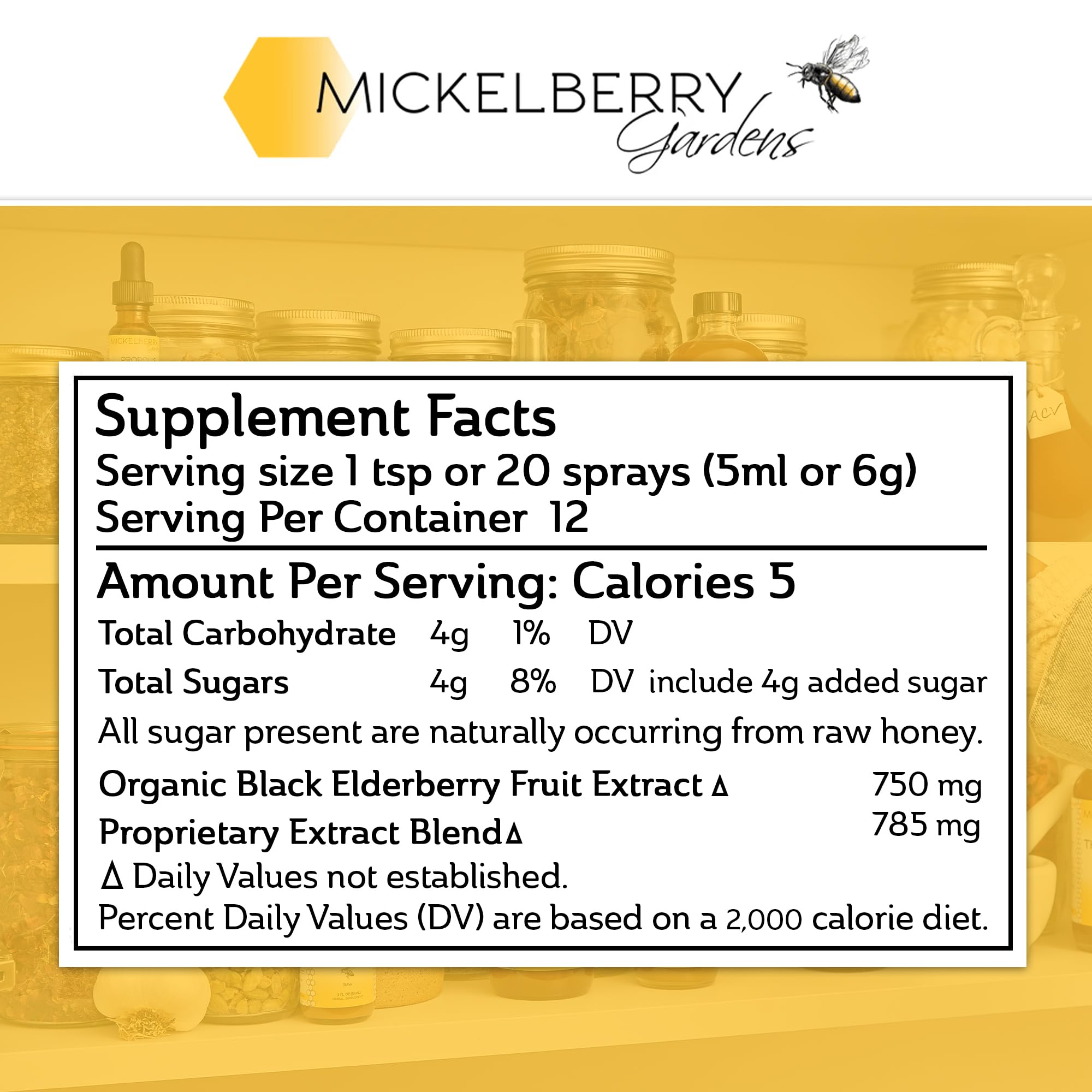 Mickelberry Gardens Elderberry Syrup 142g with apple cider vinegar