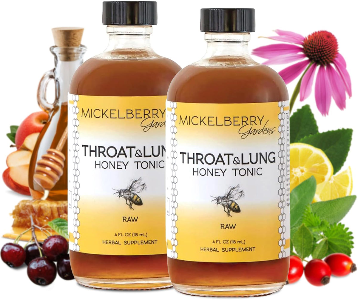 Mickelberry Gardens Throat & Lung Honey Tonic 513g front view