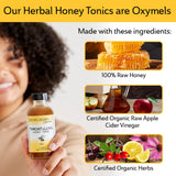 Mickelberry Gardens Throat & Lung Honey Tonic back view showing nutritional information