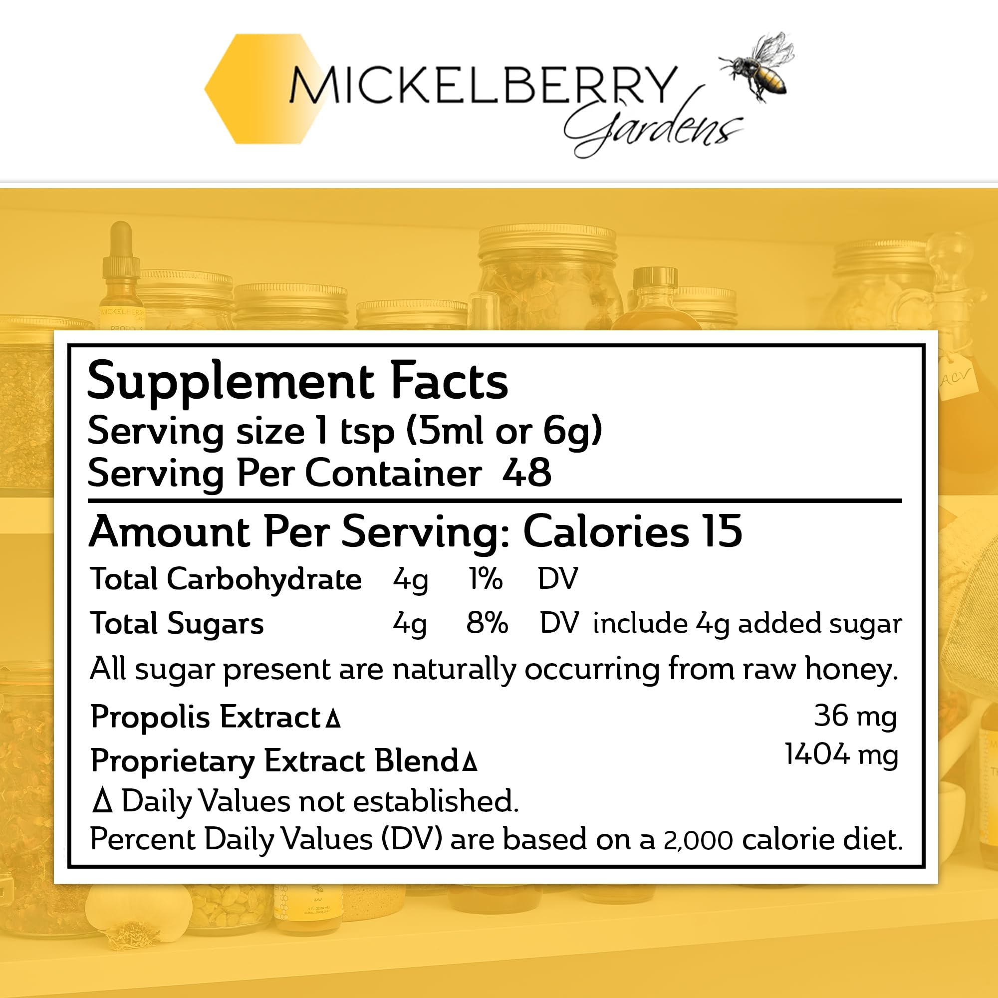 Mickelberry Gardens Throat & Lung Honey Tonic packaging and label close-up