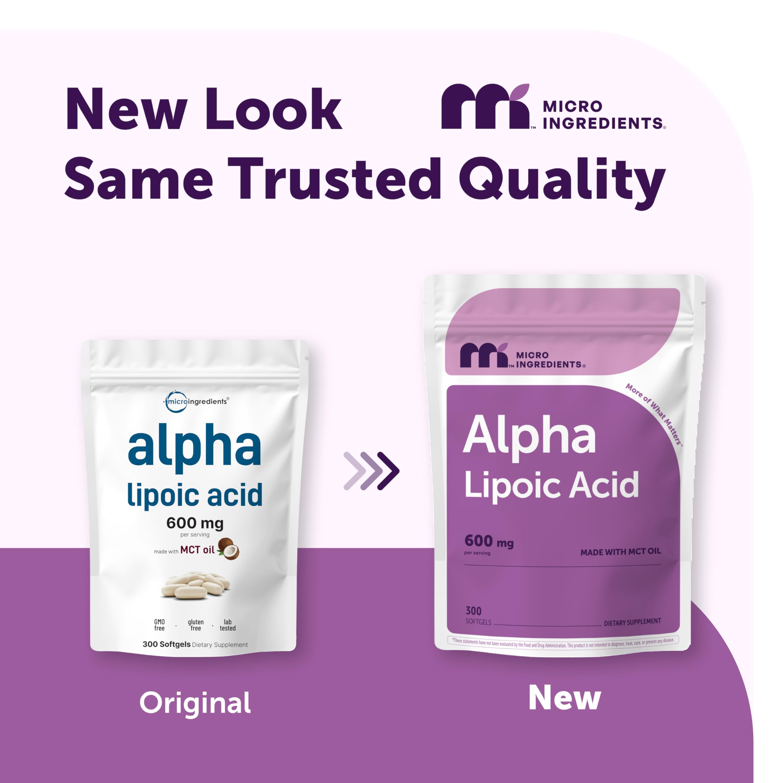 Micro Ingredients Alpha Lipoic Acid softgels back view